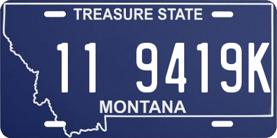 MT license plate 119419K