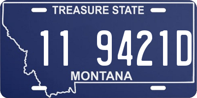 MT license plate 119421D