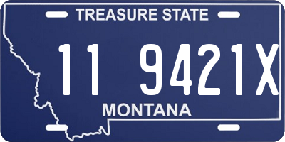 MT license plate 119421X