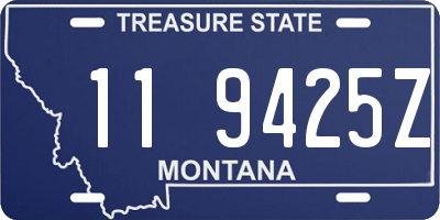 MT license plate 119425Z