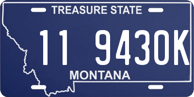 MT license plate 119430K
