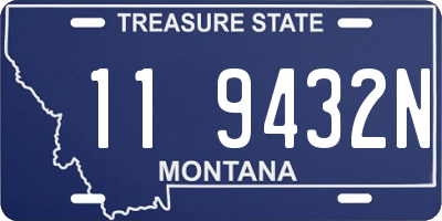 MT license plate 119432N