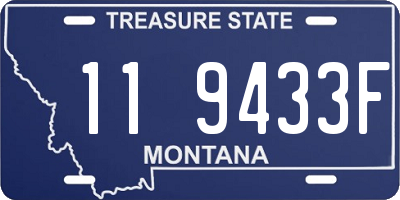 MT license plate 119433F