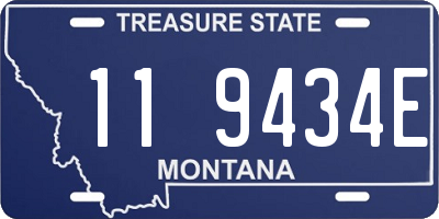 MT license plate 119434E