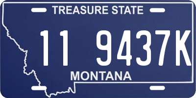 MT license plate 119437K