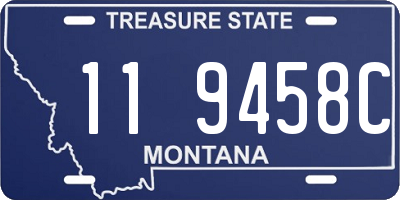 MT license plate 119458C