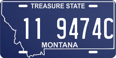 MT license plate 119474C