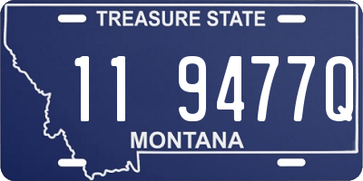 MT license plate 119477Q