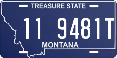 MT license plate 119481T