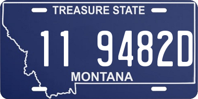 MT license plate 119482D
