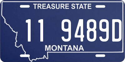 MT license plate 119489D