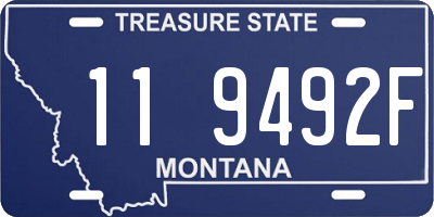 MT license plate 119492F