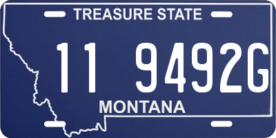 MT license plate 119492G