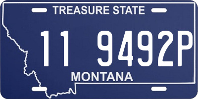 MT license plate 119492P