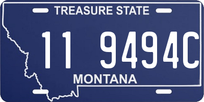 MT license plate 119494C