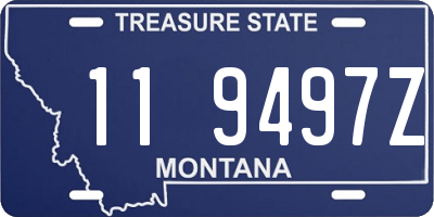 MT license plate 119497Z