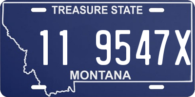 MT license plate 119547X