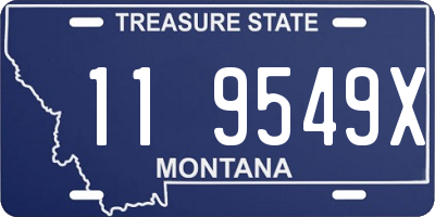 MT license plate 119549X