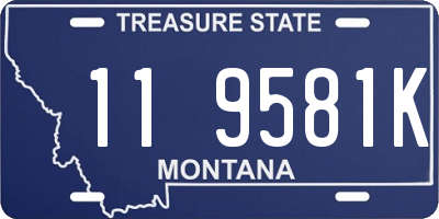 MT license plate 119581K