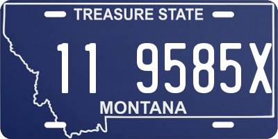 MT license plate 119585X