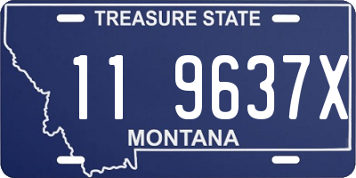 MT license plate 119637X