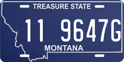 MT license plate 119647G