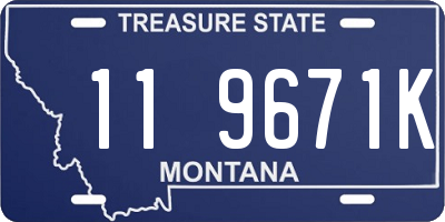 MT license plate 119671K