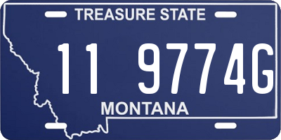 MT license plate 119774G