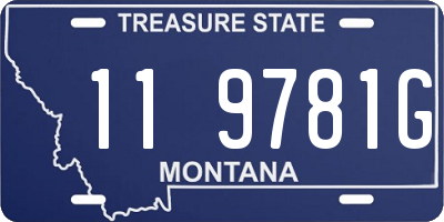 MT license plate 119781G