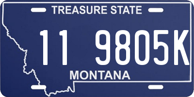 MT license plate 119805K