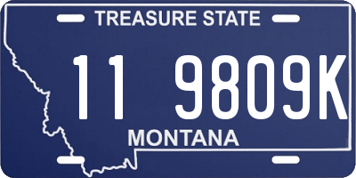 MT license plate 119809K