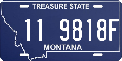 MT license plate 119818F