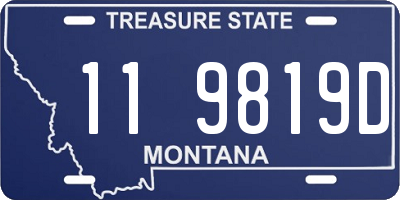 MT license plate 119819D