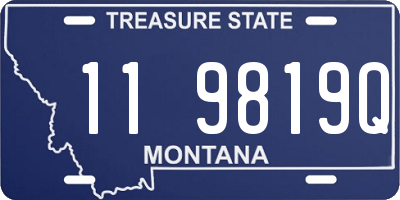 MT license plate 119819Q