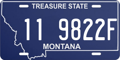 MT license plate 119822F