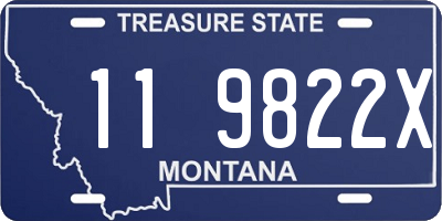 MT license plate 119822X