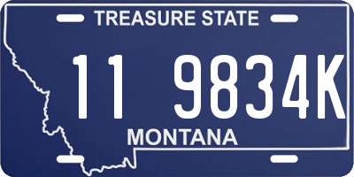 MT license plate 119834K