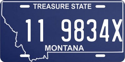 MT license plate 119834X