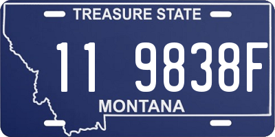 MT license plate 119838F