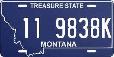 MT license plate 119838K