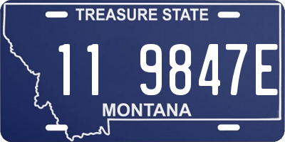 MT license plate 119847E