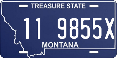 MT license plate 119855X