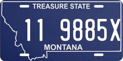 MT license plate 119885X