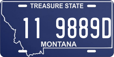 MT license plate 119889D