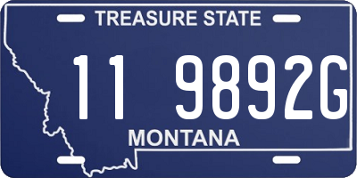 MT license plate 119892G