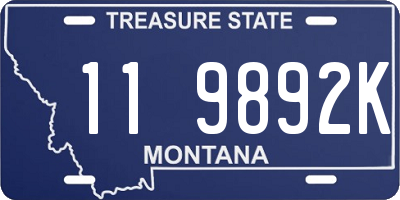 MT license plate 119892K