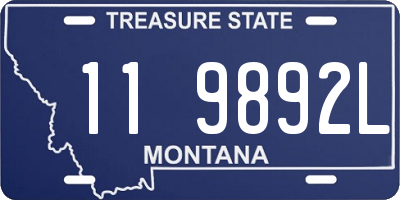 MT license plate 119892L