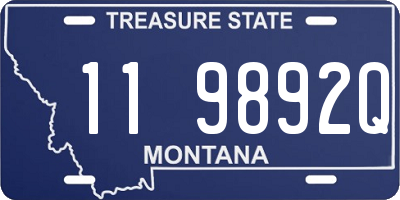 MT license plate 119892Q