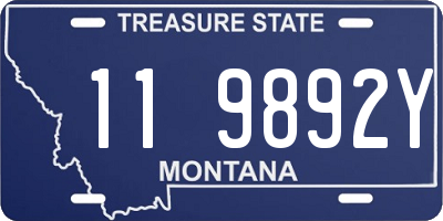 MT license plate 119892Y