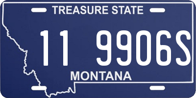 MT license plate 119906S